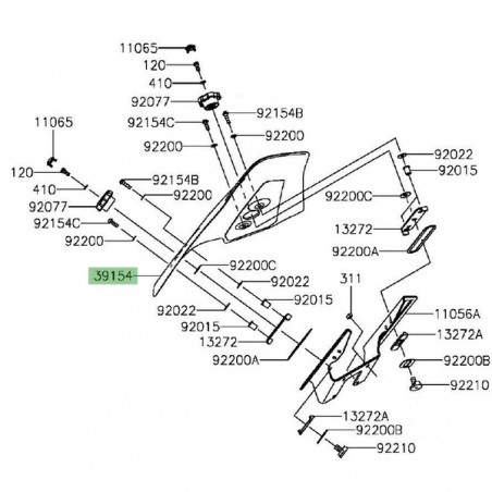 Bulle d'origine Kawasaki Versys 1000 (2015-2018) | Moto Shop 35