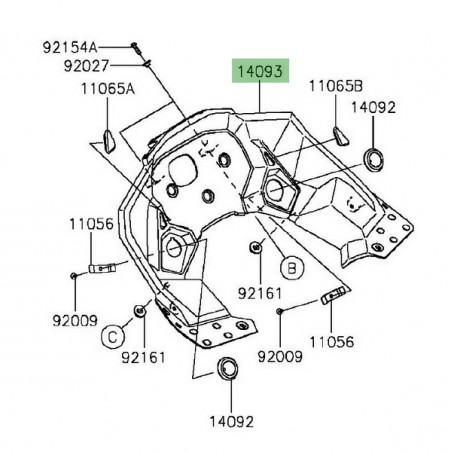 Entourage compteur Kawasaki Versys 1000 (2015-2018) | Réf. 140930130