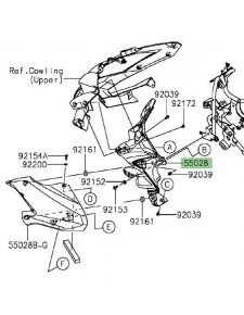 Intérieur tête de fourche gauche Kawasaki Versys 1000 (2015-2018) | Réf. 550280527