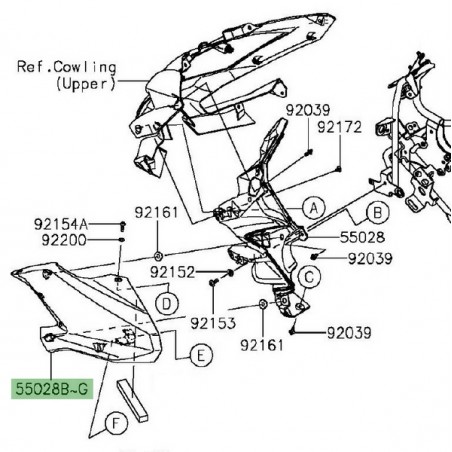 Flanc gauche tête de fourche Kawasaki Versys 1000 (2015-2018) | Moto Shop 35
