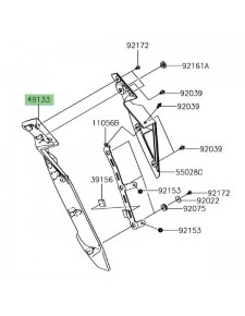 Écope de radiateur peinte gauche Kawasaki Versys 1000 (2015-2018) | Moto Shop 35