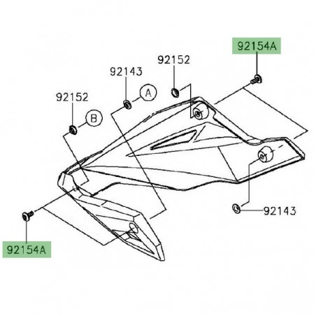 Vis M6x14 fixation sabot moteur Kawasaki Er-6n (2012-2016) | Réf. 921541025