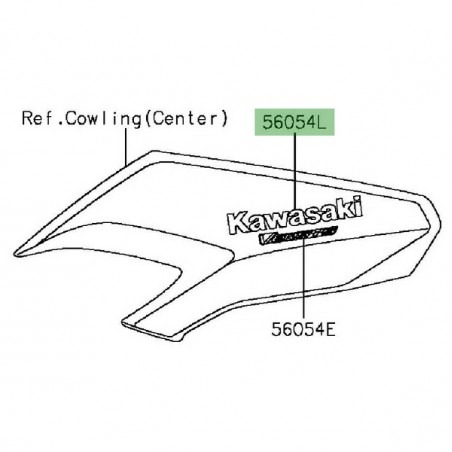 Autocollant "Kawasaki" flanc tête de fourche Kawasaki Versys 1000 (2015-2016) | Moto Shop 35