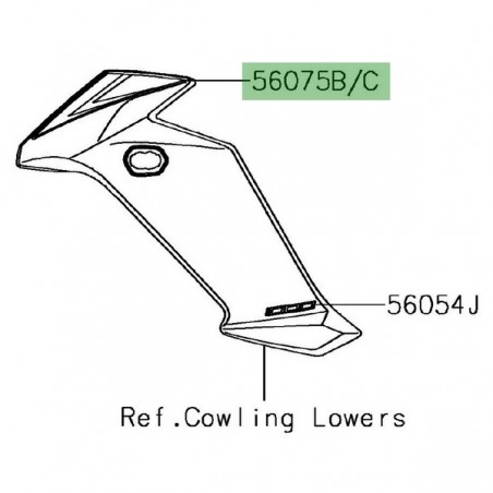 Autocollant écope de radiateur Kawasaki Versys 1000 (2017-2018) | Moto Shop 35