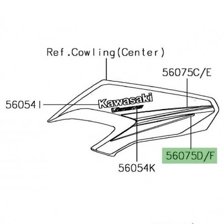 Autocollant inférieur flanc tête de fourche Kawasaki Versys 1000 Édition Spécial (2018) | Moto Shop 35