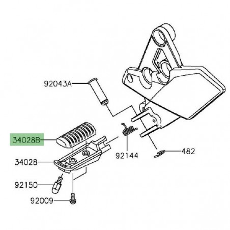 Caoutchouc repose-pieds Kawasaki Versys 1000 (2015-2018) | Réf. 340280133