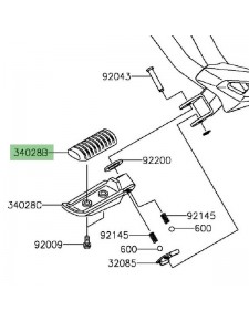 Caoutchouc repose-pieds Kawasaki Versys 1000 (2015-2018) | Réf. 340281430