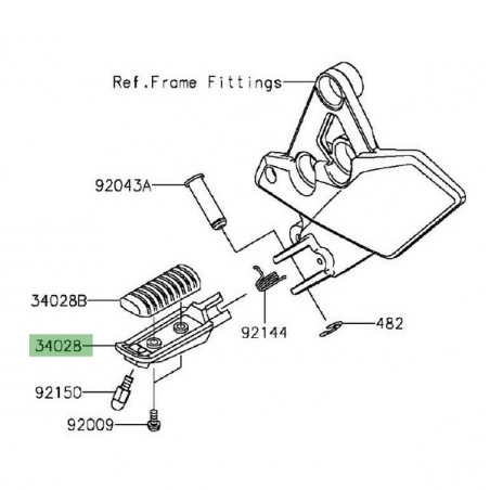 Repose-pieds avant gauche Kawasaki Versys 1000 (2015-2018) | Moto Shop 35