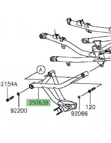 Platine repose-pieds arrière gauche Kawasaki Versys 1000 (2015-2018) | Réf. 35063098218R