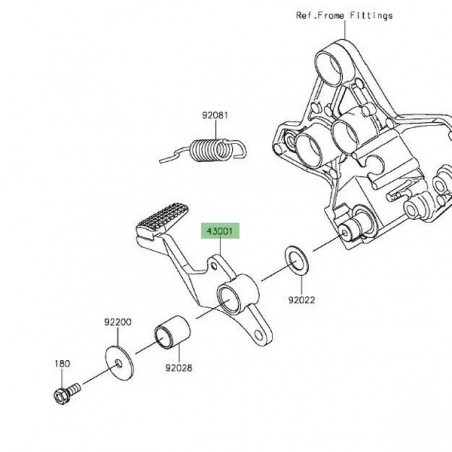 Pédale de frein Kawasaki Versys 1000 (2015-2018) | Réf. 430010735