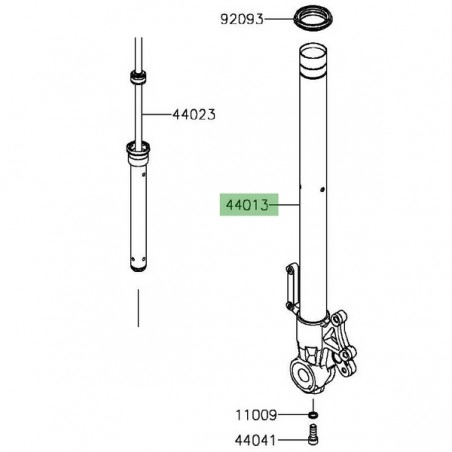 Tube de fourche gauche Kawasaki Versys 1000 (2015-2018) | Réf. 44013024218R