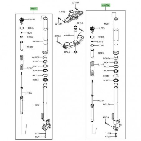 Bras de fourche complet Kawasaki Versys 1000 (2015-2018) | Moto Shop 35