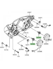 Ampoule H7 (12V/55W) optique avant Kawasaki Versys 1000 (2015-2018) | Réf. 920690053