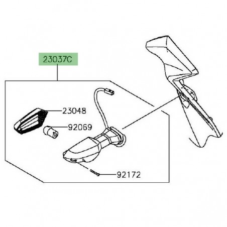 Clignotant avant gauche Kawasaki Versys 1000 (2015-2018) | Réf. 230370298
