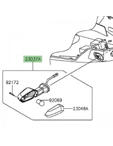 Clignotant arrière gauche Kawasaki Versys 1000 (2015-2016) | Réf. 230370294