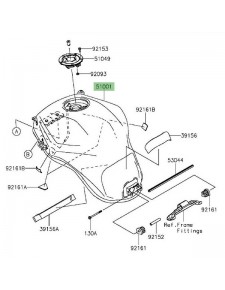 Réservoir à essence Kawasaki Versys 1000 (2015-2018) | Réf. 510010816660