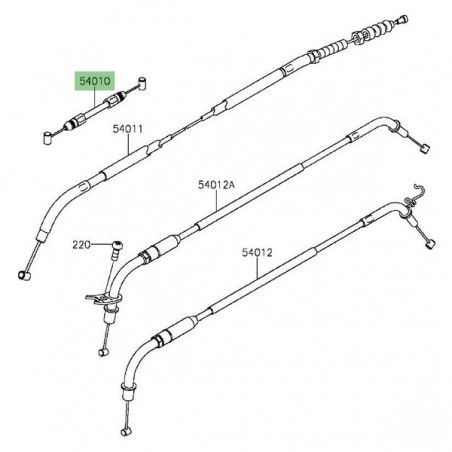 Câble de fermeture de selle Kawasaki Z1000 (2014 et +) | Réf. 540100597