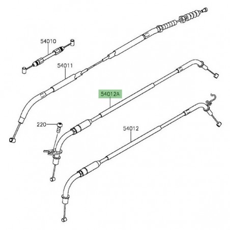 Câble de fermeture des gaz Kawasaki Z1000 (2014 et +) | Réf. 540120602