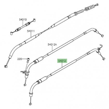 Câble d'ouverture des gaz Kawasaki Z1000 (2014 et +) | Réf. 540120601