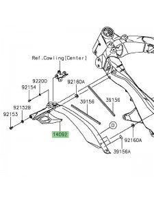 Habillage sous réservoir gauche Kawasaki Z1000 (2014 et +) | Réf. 140921128