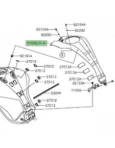 Carénage central de réservoir Kawasaki Z1000 (2014 et +)