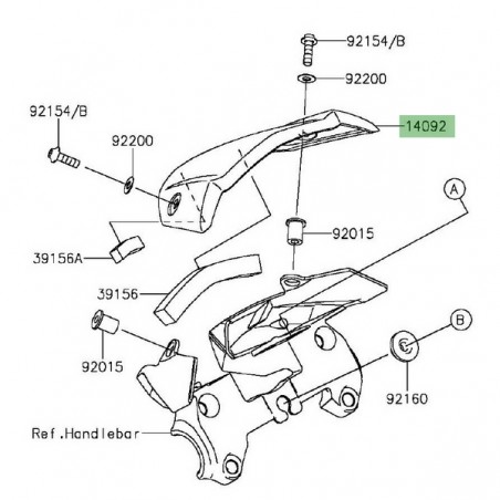 Saute-vent Kawasaki Z1000 (2014 et +) | Réf. 140921133