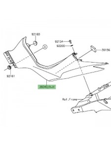 Coque arrière gauche Kawasaki Z1000 (2014 et +) | Moto Shop 35
