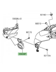 Support clignotant avant gauche Kawasaki Z1000 (2014 et +) | Réf. 550280489