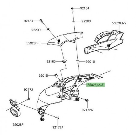 Tête de fourche peinte Kawasaki Z1000 (2014 et +) | Moto Shop 35