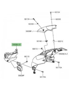 Flanc gauche tête de fourche Kawasaki Z1000 (2014 et +) | Moto Shop 35