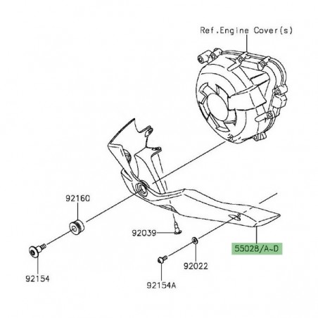 Sabot moteur gauche Kawasaki Z1000 (2014 et +) | Moto Shop 35