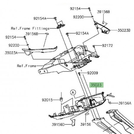 Passage de roue Kawasaki Z1000 (2014 et +) | Réf. 350230378
