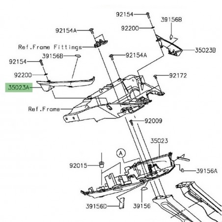 Entourage de feu arrière gauche Kawasaki Z1000 (2014 et +) | Réf. 350230379