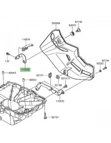 Pattes fixation avant droite sabot moteur Kawasaki Z900 (2017-2019) | Réf. 110570294