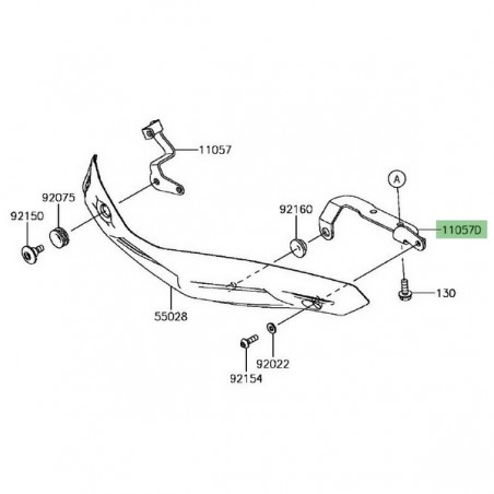 Patte fixation arrière gauche sabot moteur Kawasaki Z900 (2017-2019) | Réf. 110570874
