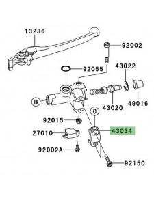 Support rétroviseur droit Kawasaki Z750 (2007-2012) | Réf. 430341163