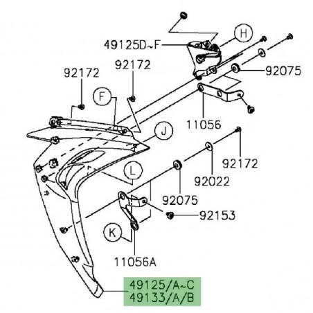 Écope de radiateur gauche Kawasaki Z1000 (2014 et +) | Moto Shop 35