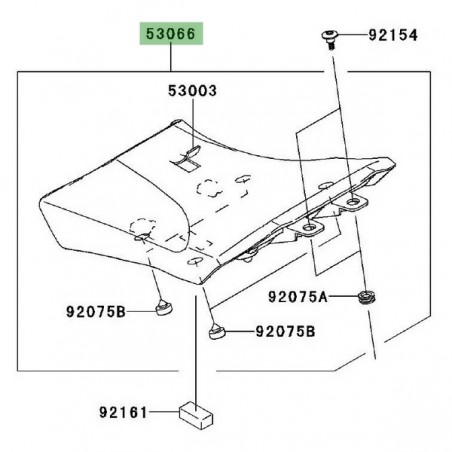 Selle pilote Kawasaki Z1000 (2010-2013) | Moto Shop 35