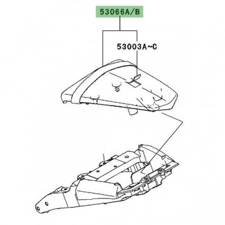 Selle passager d'origine Kawasaki Z1000 (2010-2013) | Moto Shop 35
