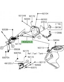 Écope de réservoir gauche Kawasaki Z1000 (2014 et +) | Moto Shop 35