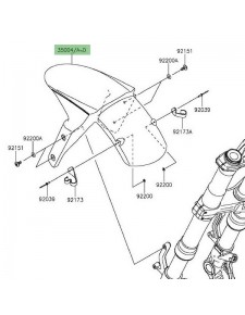 Garde-boue avant peint Kawasaki Z1000 (2014 et +) | Moto Shop 35