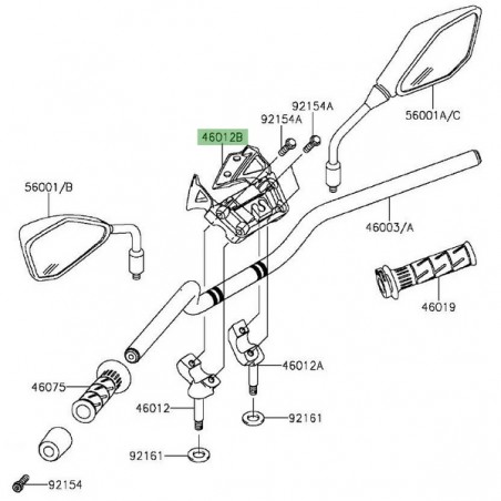 Pontet de guidon Kawasaki Er-6n (2012-2016) | Réf. 46012031818R