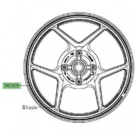 Liseré de jante Kawasaki Z1000 (2014 et +) | Moto Shop 35