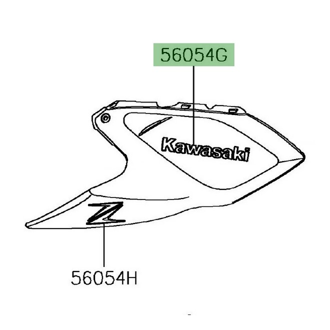 Autocollant "Kawasaki" écope de réservoir Kawasaki Z1000 (2017 et +) | Moto Shop 35