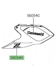 Autocollant "Z" écope de réservoir Kawasaki Z1000 (2017 et +) | Moto Shop 35