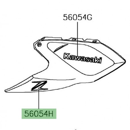 Autocollant "Z" écope de réservoir Kawasaki Z1000 (2017 et +) | Moto Shop 35