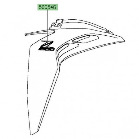 Autocollant "Z1000" écope de radiateur Kawasaki Z1000 (2014-2016) | Moto Shop 35