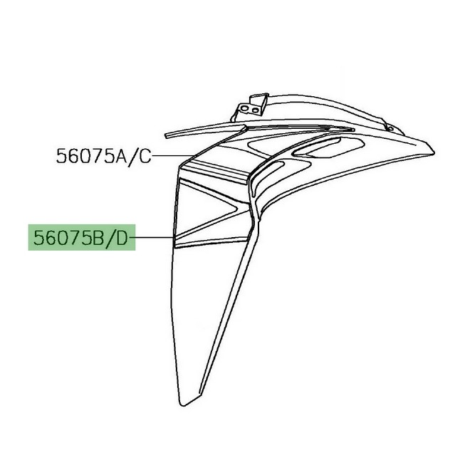 Autocollant inférieur écope de radiateur Kawasaki Z1000 (2019) | Moto Shop 35