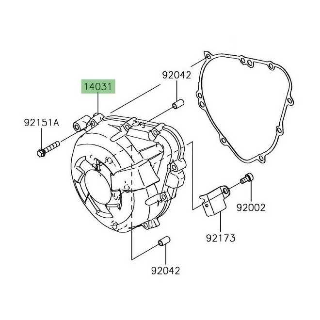 Carter d'alternateur Kawasaki Z1000 (2014-2015) | Réf. 140310584