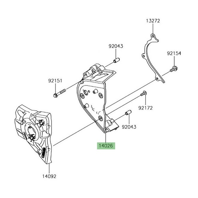 Carter pignon de sortie de boîte Kawasaki Z1000 (2014-2016) | Réf. 140260114